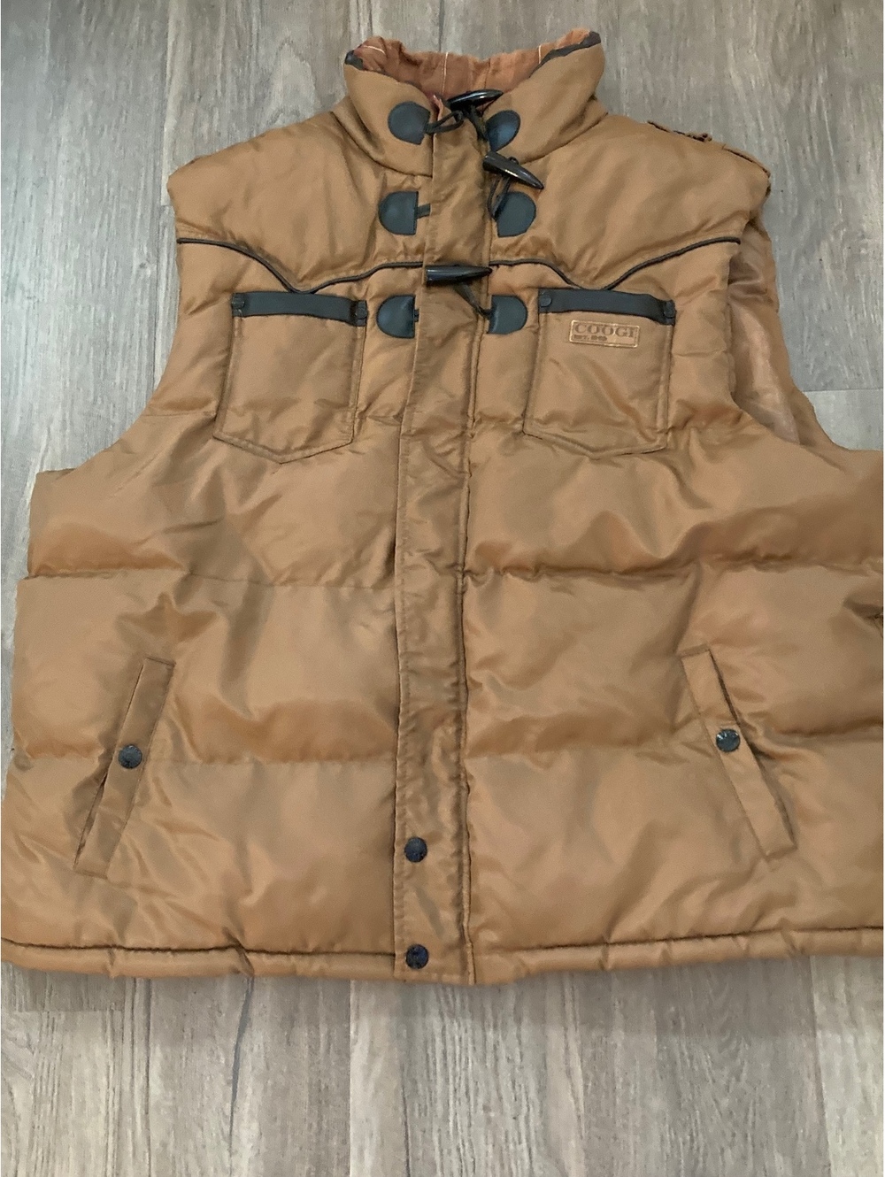 COOGI Men's Jacket - Brown 3X This vintage Coogi Australia puffer vest jacket